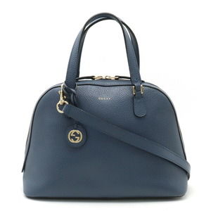 Gucci Lady Dollar Handbag Leather Dusty Navy